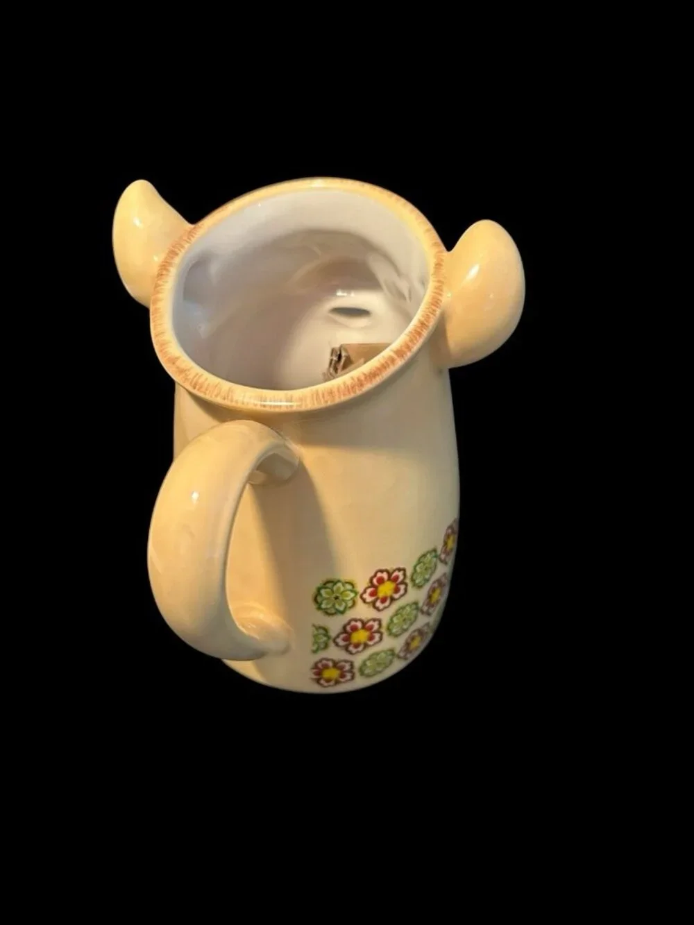 NWT Grasslands Road Miniature Stylized Pig Pitcher/Creamer Flowers Design 8 oz